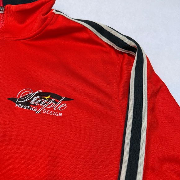 Jeff Staple Pigeon Racing Jacket Mens XL Red Embroidered Full Zip Checkered Flag - Picture 4 of 16